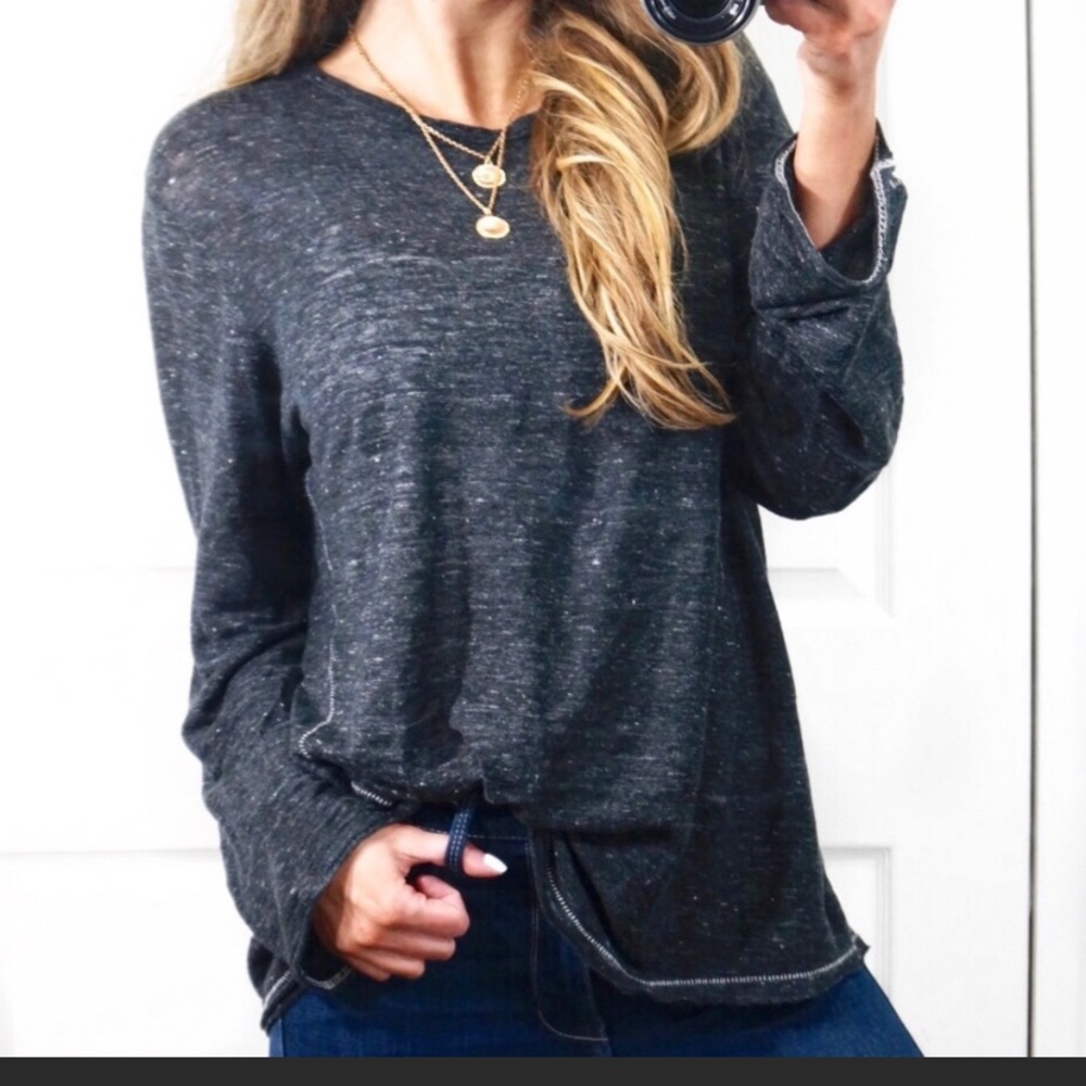 Rag & Bone Dark Gray Wool Blend Long Sleeve Top. Size S